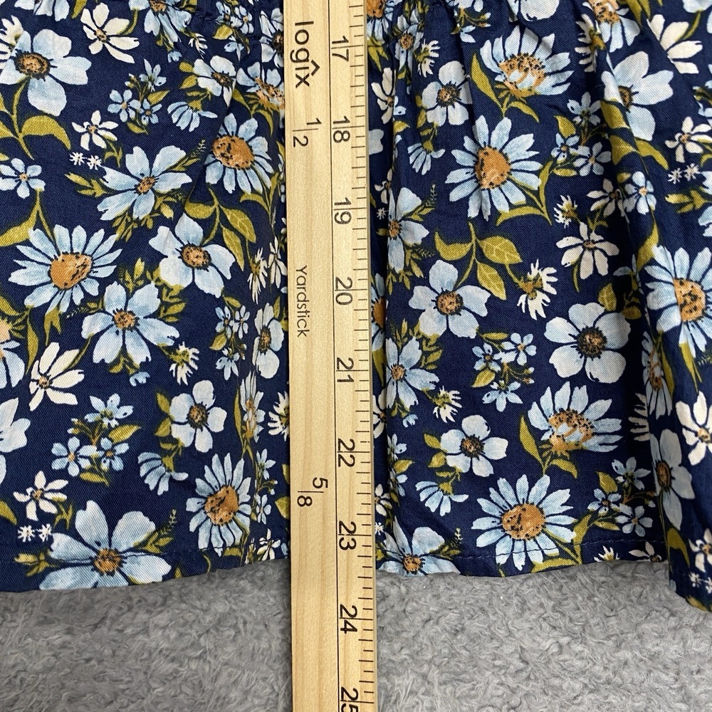 Old Navy Floral Smocked Top Size 3X Blue Ruched Artsy Peasant NWT - Picture 9 of 11